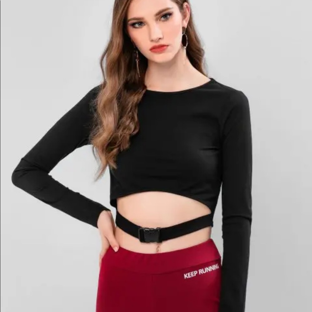 Buckled Cutout Crop Top